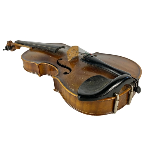 7 - Boosey & Hawkes Golden Strad violin in case. Violin measures 58cm. Case 74cm.