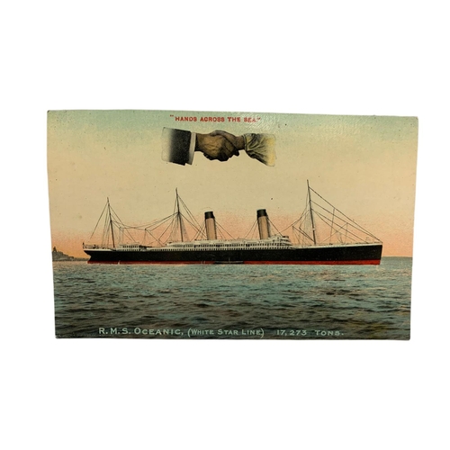 700 - Early 20th postcard commemorating the sinking of the Titanic with other early 20th century White Sta... 