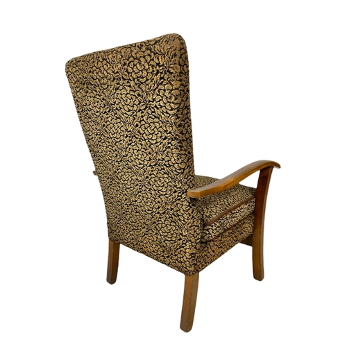 786 - Vintage beech framed armchair.