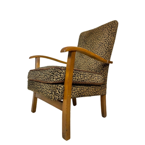 786 - Vintage beech framed armchair.