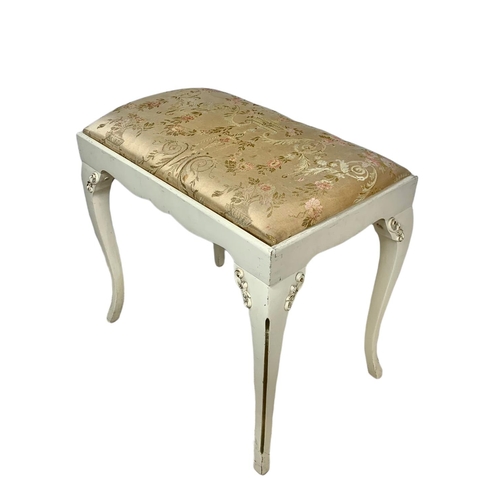 802 - Vintage ornate French style dressing table with stool. 123cm.