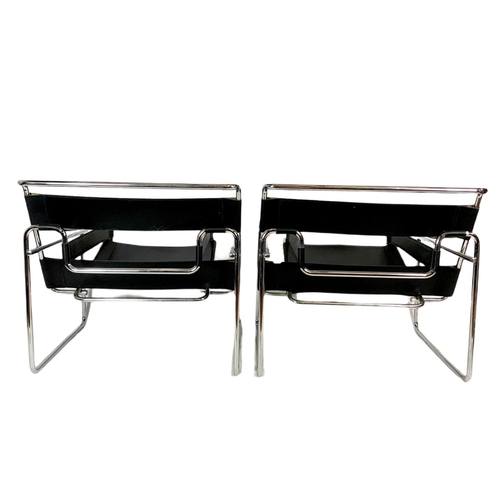 809 - Pair of Marcel Breuer Wassily style mid century modern chairs.