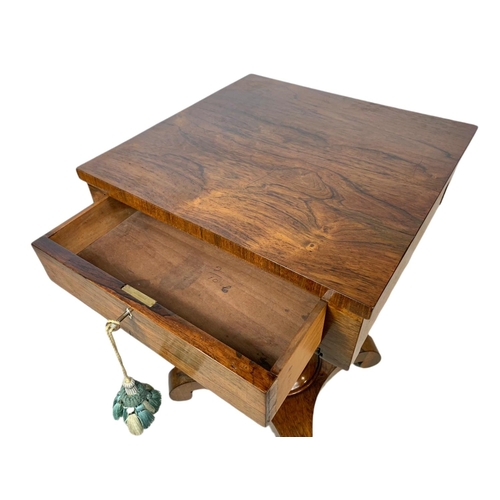 810 - William IV rosewood sewing table. 48x48x75cm