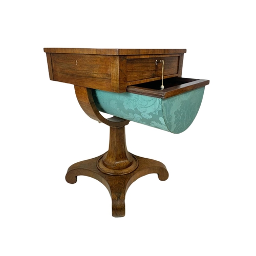 810 - William IV rosewood sewing table. 48x48x75cm