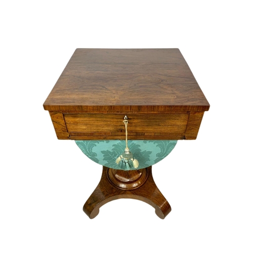 810 - William IV rosewood sewing table. 48x48x75cm