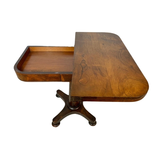 811 - Georgian mahogany turnover games table. 91.5x45x78cm.