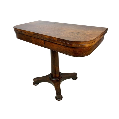 811 - Georgian mahogany turnover games table. 91.5x45x78cm.