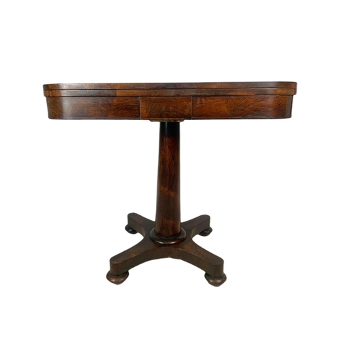 811 - Georgian mahogany turnover games table. 91.5x45x78cm.