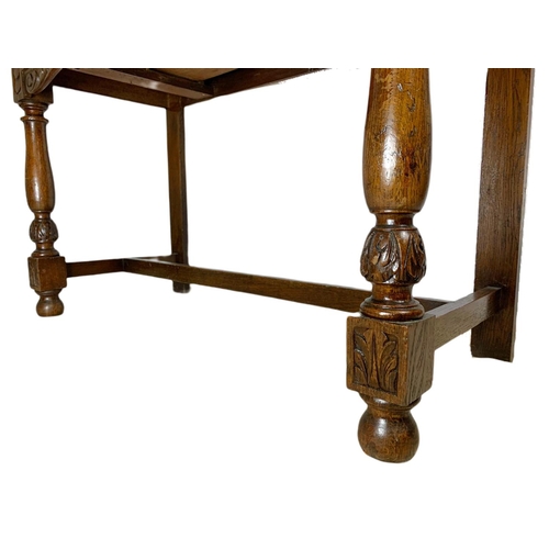 814 - Victorian carved oak console table with Man Of The Forest handle, 97x48x119.5cm