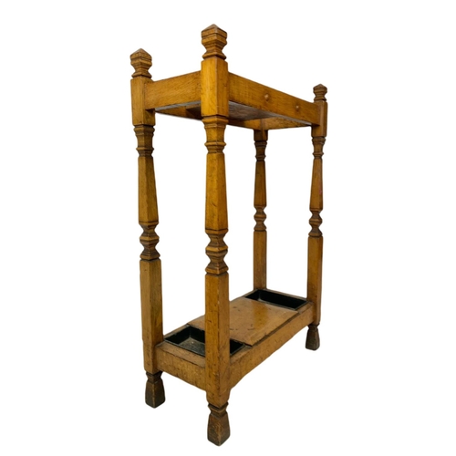 821 - Edwardian oak umbrella/stick stand, 48x22x75cm