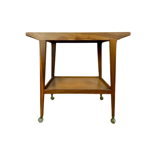 822 - Teak mid century 2 tier serving trolley by Remploy. 75/44/69cm