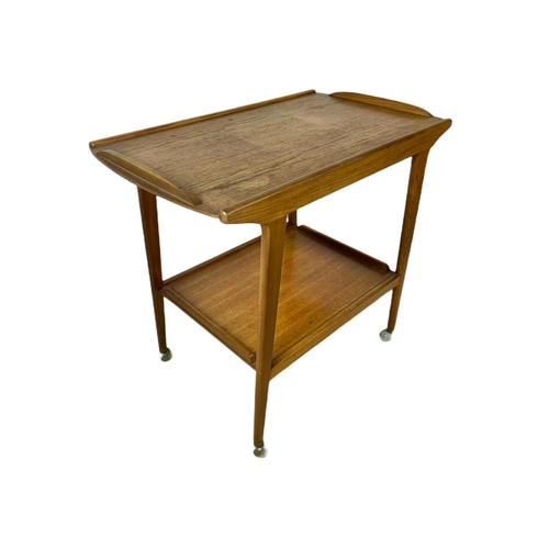 822 - Teak mid century 2 tier serving trolley by Remploy. 75/44/69cm