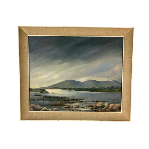 83 - Vintage M. Cunningham oil painting. 57.5/48.5cm