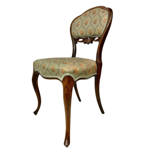 830 - Set of 6 Victorian rosewood balloon back chairs.