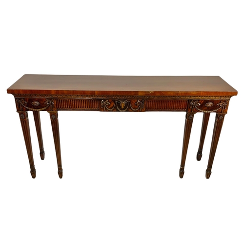 833 - Large Georgian style mahogany serving table/console table in the Robert Adams style. 188.5x44.5x96.5... 