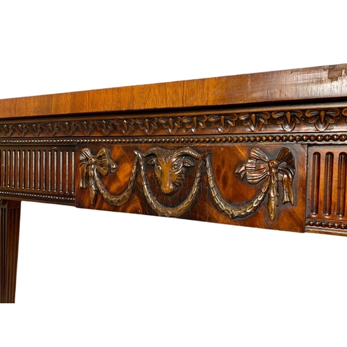 833 - Large Georgian style mahogany serving table/console table in the Robert Adams style. 188.5x44.5x96.5... 