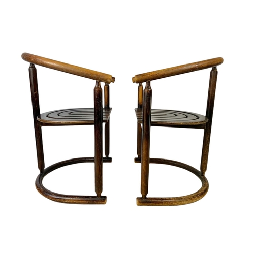 836 - Pair of early 20th century Chinese bentwood armchairs