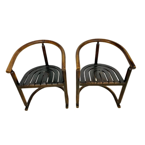 836 - Pair of early 20th century Chinese bentwood armchairs