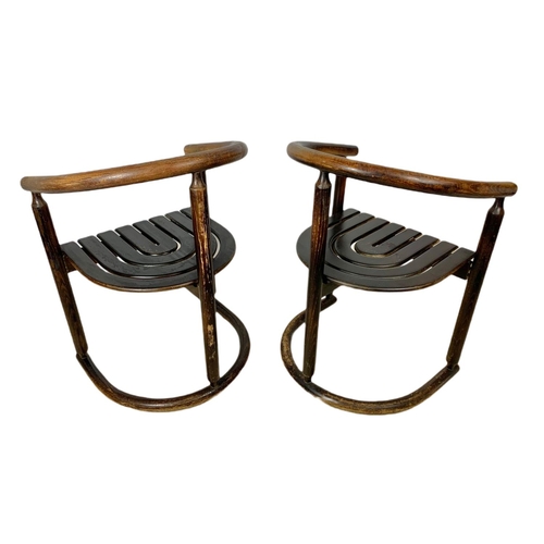 836 - Pair of early 20th century Chinese bentwood armchairs