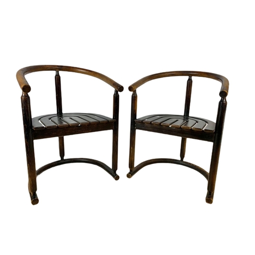 836 - Pair of early 20th century Chinese bentwood armchairs