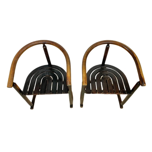 836 - Pair of early 20th century Chinese bentwood armchairs