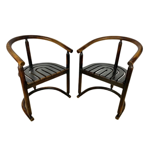 837 - Pair of early 20th century Chinese bentwood armchairs.