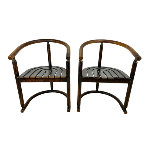 837 - Pair of early 20th century Chinese bentwood armchairs.