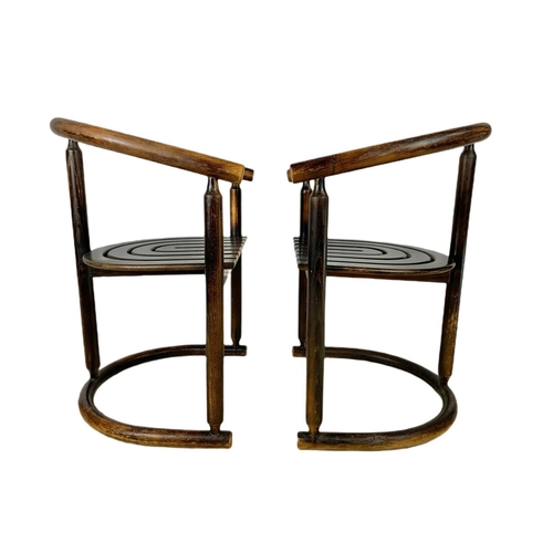 837 - Pair of early 20th century Chinese bentwood armchairs.