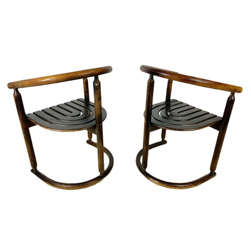 838 - Pair of early 20th century Chinese bentwood armchairs