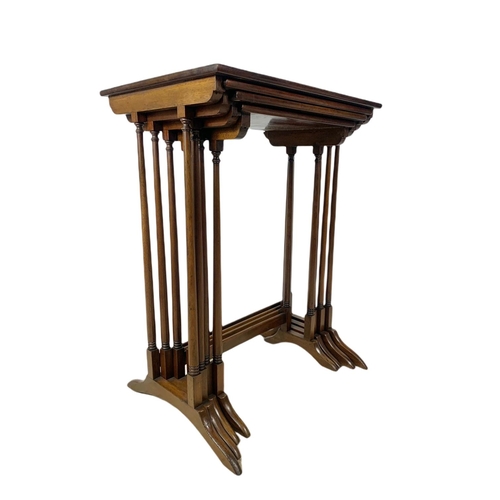 845 - Tall set of 4 Edwardian inlaid mahogany nest of tables in the Georgian style. 70cm