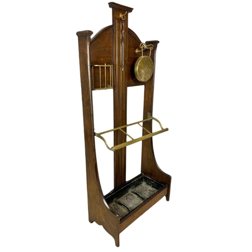 847 - Arts & Crafts oak umbrella stand. Circa 1900. 55x28x130cm