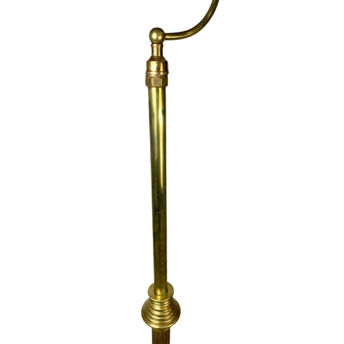 853 - Edwardian brass standard lamp. 185cm