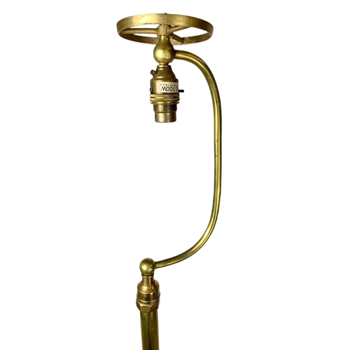 853 - Edwardian brass standard lamp. 185cm