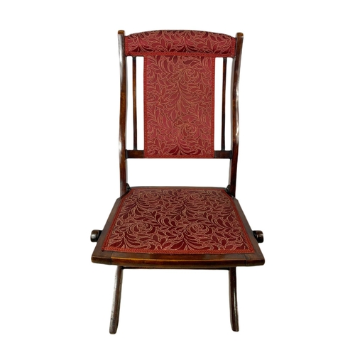 855 - 19th century mahogany folding campaign chair