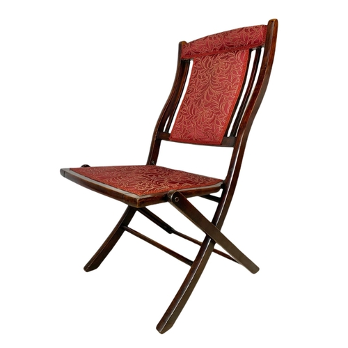 855 - 19th century mahogany folding campaign chair