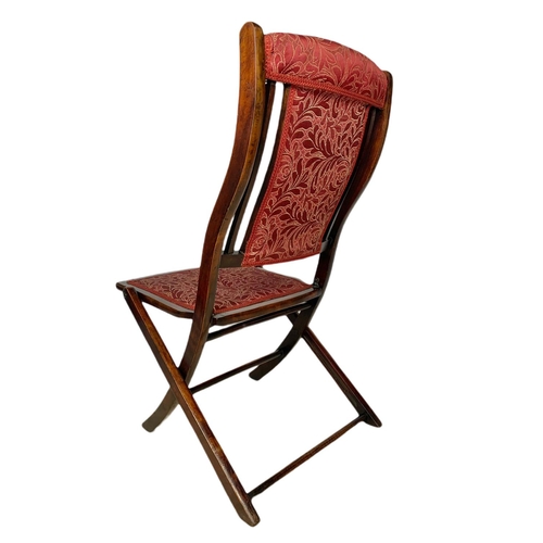 855 - 19th century mahogany folding campaign chair