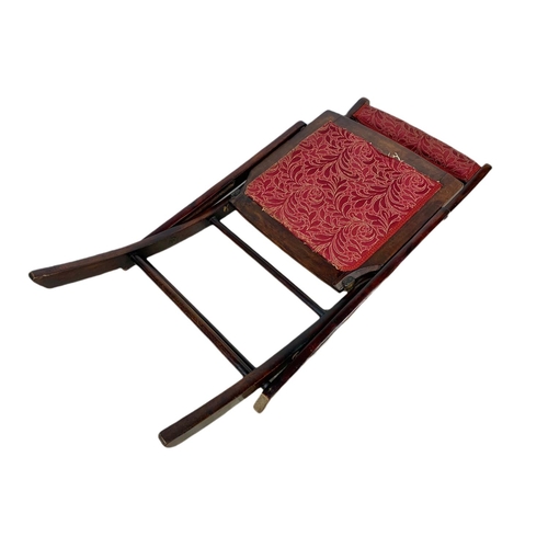 855 - 19th century mahogany folding campaign chair