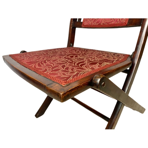 855 - 19th century mahogany folding campaign chair