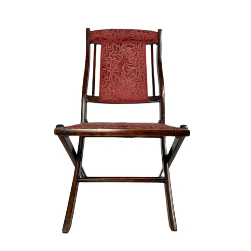 855 - 19th century mahogany folding campaign chair