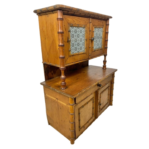 858 - Late Victorian miniature pine kitchen dresser with later drawer. 44/21/57cm