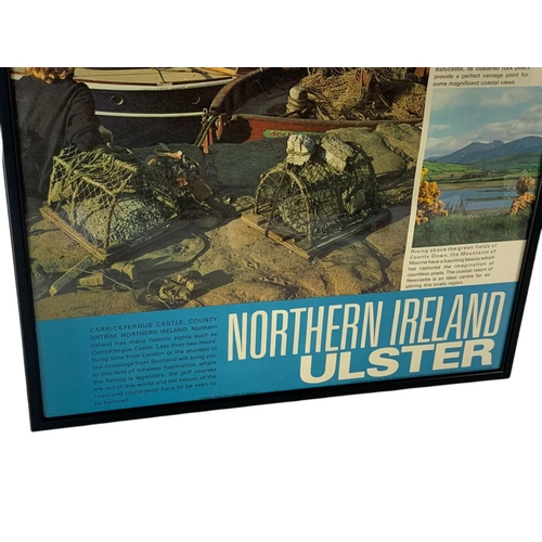 86 - 1960’s vintage Northern Ireland Ulster Carrickfergus advertising picture reframed. 53x78cm.