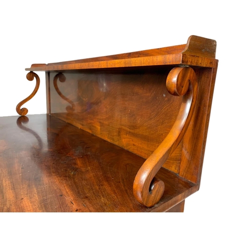 863 - 19th century William IV mahogany gallery back chiffonier with 2 drawers. 107/38/130cm