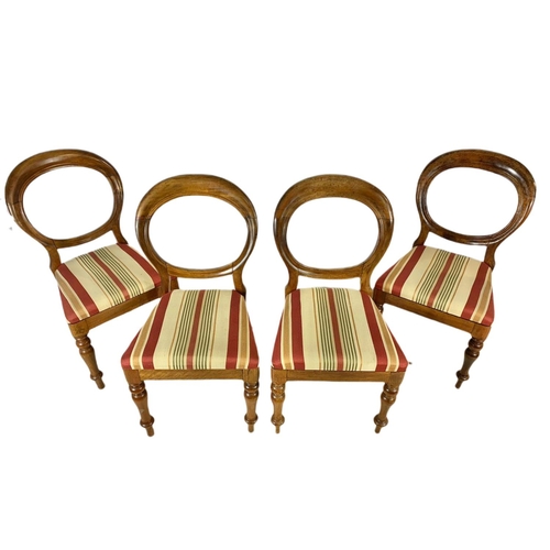 866 - Set of 4 Victorian mahogany balloon back chairs