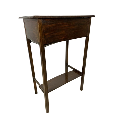 868 - Edwardian 3 drawer side table. 46.5x29.5x69cm