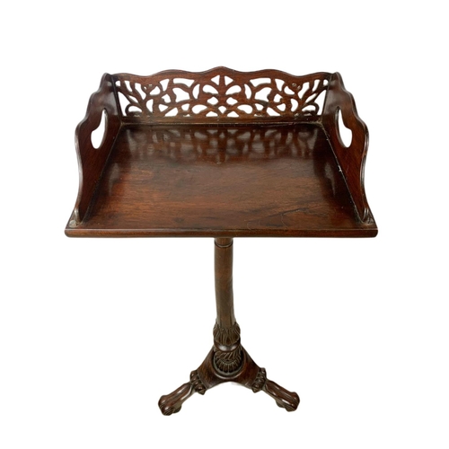 875 - Regency style rosewood kettle/wine stand. 37.5x27x88cm