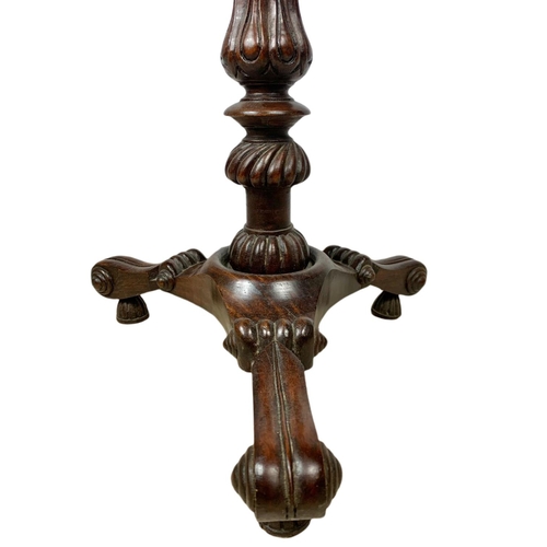 875 - Regency style rosewood kettle/wine stand. 37.5x27x88cm