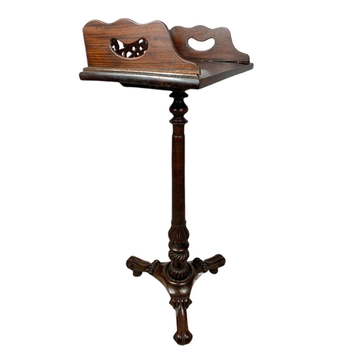 875 - Regency style rosewood kettle/wine stand. 37.5x27x88cm