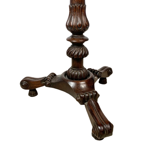 875 - Regency style rosewood kettle/wine stand. 37.5x27x88cm