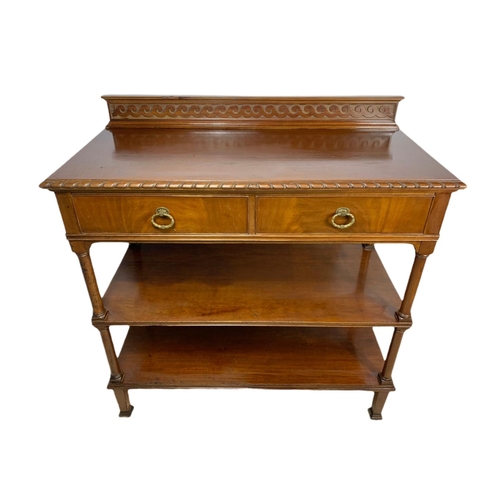 876 - 1930’s vintage mahogany Georgian style serving table with 2 drawers. 114x55.5x118cm