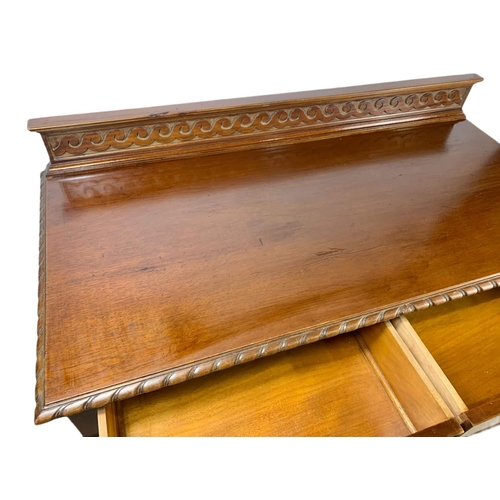 876 - 1930’s vintage mahogany Georgian style serving table with 2 drawers. 114x55.5x118cm